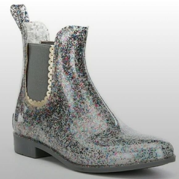 Jack Rogers Sallie Sparkle Ankle Rain Boots Size 8 - Picture 1 of 10